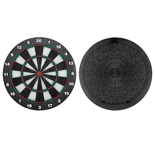 Festnight Security Plastic Dart Game Dartboard with 6 Bristle Darts Staple-Free Bullseye with Rotating Number Ring Adults Kids Inhouse Toy Office Entertainment