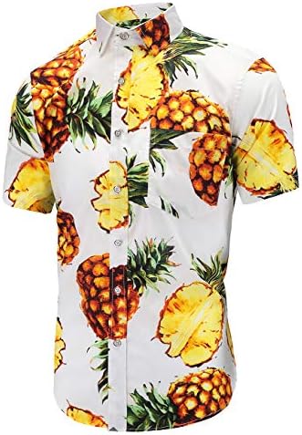 Dioufond Aloha Hawaiian Men Floral Shirts Short Sleeve Casual