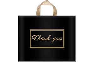 WAKAKO 15 Pack Thank You Bags Shopping Bags, 12x15 Inch Thank You Gift Bags with Handle for Small Business Bulk Reusable