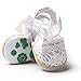 LiveBox Baby Girls' Crochet Knit Soft Sole Anti-Slip Mary Jane Bow Infant Prewalker Toddler Sandals (M: 6~12 months, White)