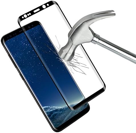 Galaxy S8 Screen Protector, Fastbe [ Black ] 3D Tempered Glass Screen Protector ( 0.25mm Thin Premium ) Only for Samsung Galaxy S8