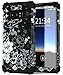 Galaxy Note 8 Case, Hocase Shockproof Heavy Duty Hybrid Silicone Rubber Bumper+Hard Shell Full Body Protective Phone Case w/Classic Flower Print for Samsung Galaxy Note 8 (2017) - Black