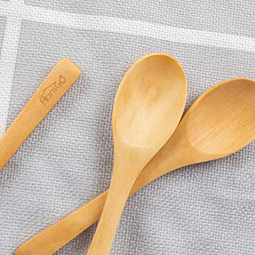 HANSGO Small Wooden Spoons, 12PCS 5 inches Mini Wooden Salt Spoons