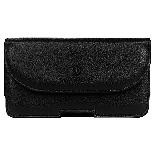 Vegan PU Leather Horizontal Belt Clip and loops Holster Case / Wallet Compatible with Huawei Cellphones