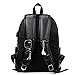 Backpack For Women Men Trendy PU Leather School College Bookbag USB Charging Port Laptop Computer Soft Leather Backpack Women Men Travel Backpack