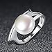 WOSTU Luxury Sterling Silver Cultured Pearl Cocktail Rings for Women