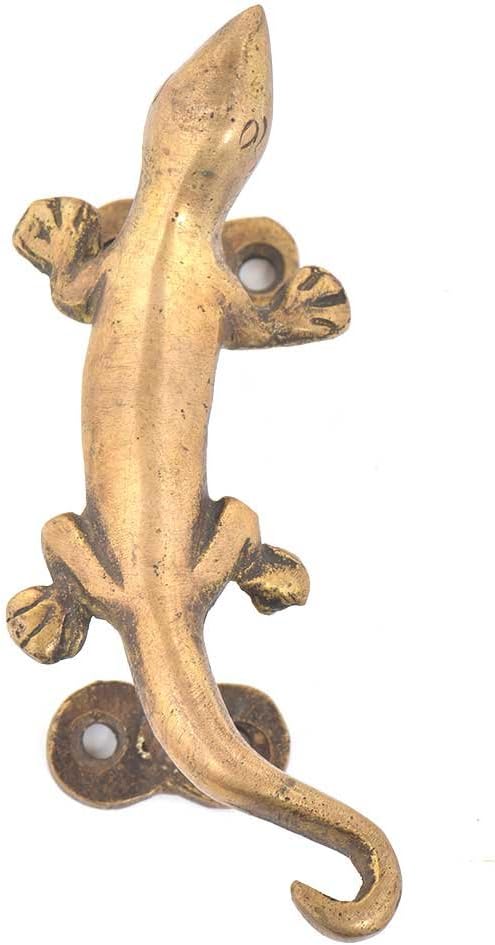 Indian Shelf Handmade Pack Of 2 Brass Crawling Lizard Designed