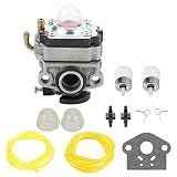 Panari 753-1225 Carburetor with Fuel Line Filter for MTD Troy Bilt TB415CS TB425CS TB465SS TB475SS TB490BC Trimmer Ryobi 650r 825r 825RA 875r 890 890r Yard Man YM21SS YM26SS YM26BC Brush Cutter