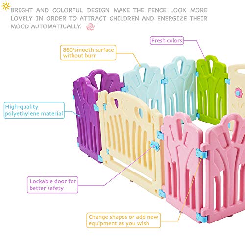 TCBunny Baby Playpen - 12 Panel Safety Play Yard - Kids Activity Center, Indoor and Outdoor (Multicolour, Classic Set 12 Panel) - Thumbnail 6