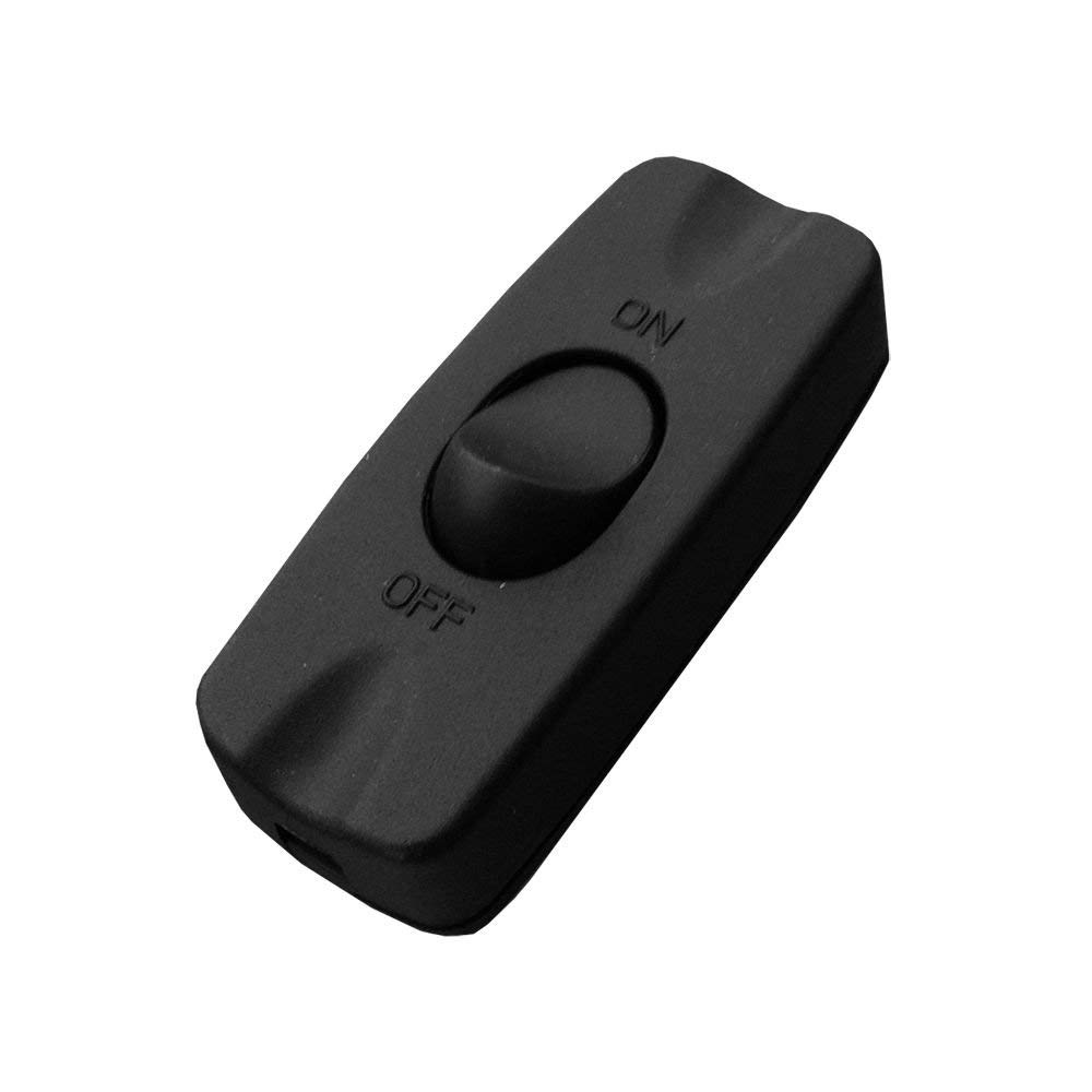 London Empire ® Small Black Table Desk Lamp Light Inline 2 Core On Off Rocker 2A Torpedo Switch