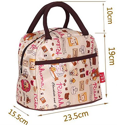 MiCoolker Round Handle Casual Fashion Printing Handbags Hand Carry Bag Lunch Bag Packet Tote Travel Zipper Organizer Box, Lattice
