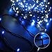 Excelvan Safe Low Voltage 8 Modes 500 LEDs 100m/328ft Dimmable Fairy String Lights with Transparent String for Bedroom Patio Garden Gate Yard Party Wedding Christmas Decoration, White+Blue
