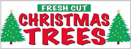 2x8 Ft Fresh Cut Christmas Tree Vinyl Banner Sign