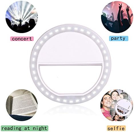 Clip on Selfie Ring Light for Smart Phone Camera Round Shape-By MEET Y(White)