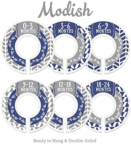 Baby Clothes Size Dividers, Baby Closet Organizers, Size Dividers, Baby Closet Organizers, Closet Dividers, Clothes Organizer, Boy, Woodland, Arrows, Tribal, Navy Blue, Grey, Gray (Baby)