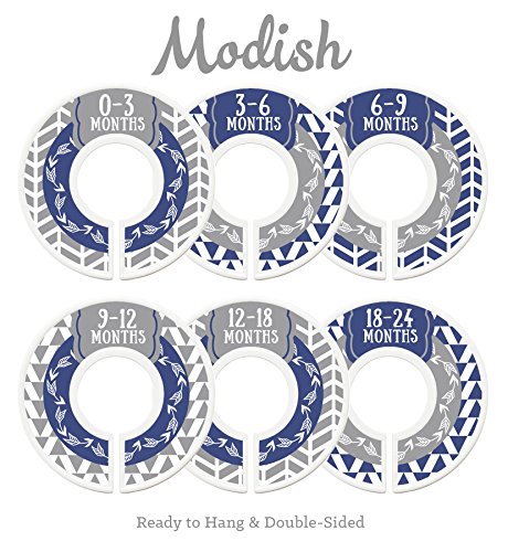 Baby Clothes Size Dividers, Baby Closet Organizers, Size Dividers, Baby Closet Organizers, Closet Dividers, Clothes Organizer, Boy, Woodland, Arrows, Tribal, Navy Blue, Grey, Gray (Baby)