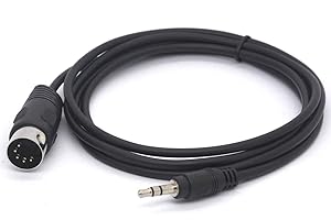 PIIHUSW MIDI Cable, 3.5mm 1/8 inch TRS Stereo Male Jack to 5 Pin Din Plug Converter Cord Audio Cable (1.5meter)