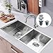 Voilamart 30 Inch 50/50 Double Bowl Kitchen Sink Stainless Steel Undermount Topmount Drop-In Handmade Laundry Sink