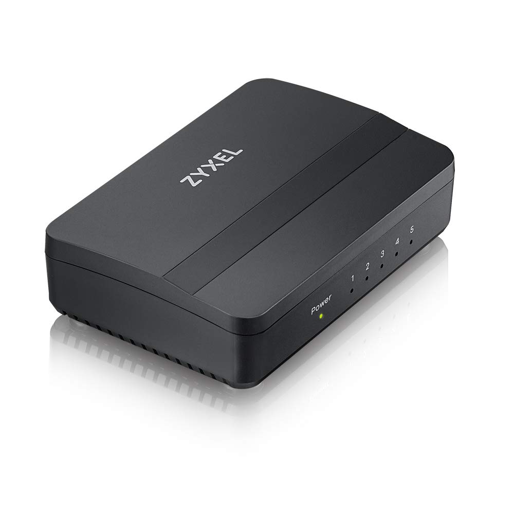 Zyxel 5-Port Gigabit Ethernet Switch for Gaming and Media, UK Plug [GS105]