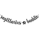 Sagittarius Baddie Banner, Sagittarius Happy Birthday Decor, 12 Constellation Zodiac Sagittarius Themed Birthday Party Decorations for Boys and Girls (Black)