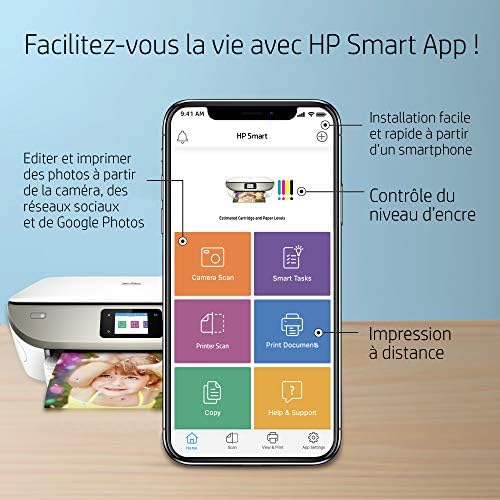 HP Envy 7134 4800 x 1200DPI A Jet d'encre Thermique A4 14ppm WiFi - Multifonctions (A Jet d'encre Thermique, 4800 x 1200 DPI, 125 Feuilles, A4, Impression directe, Gris, Blanc)