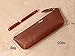 XIDUOBAO Handmade Retro Genuine Leather Pencil Pouch Vintage Soft Genuine Leather Pencil Pen Case Pouch Holder Bag. (02)