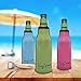 Bottle Insulator - Premium Set Of 6 Colored Insulated Beer Bottle Zipper Coolies - Collapsible Extra Thick Neoprene Bottle Coolers By Trendy Bartender - Keep Your Drinks Chilled