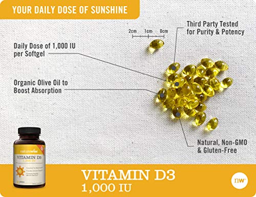 Naturewise Vitamin D3 1000iu 25 Mcg 1 Year Supply For Muscle Function Bone Health And Immune Support Non Gmo Gluten Free In Cold Pressed Olive Oil Packaging May Vary 360 Softgels Pricepulse