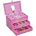 SONGMICS Large Ballerina Musical Jewelry Box, Unicorn for Little Girls, Music Storage Box with 2 Pullout Drawers UJMC007PK