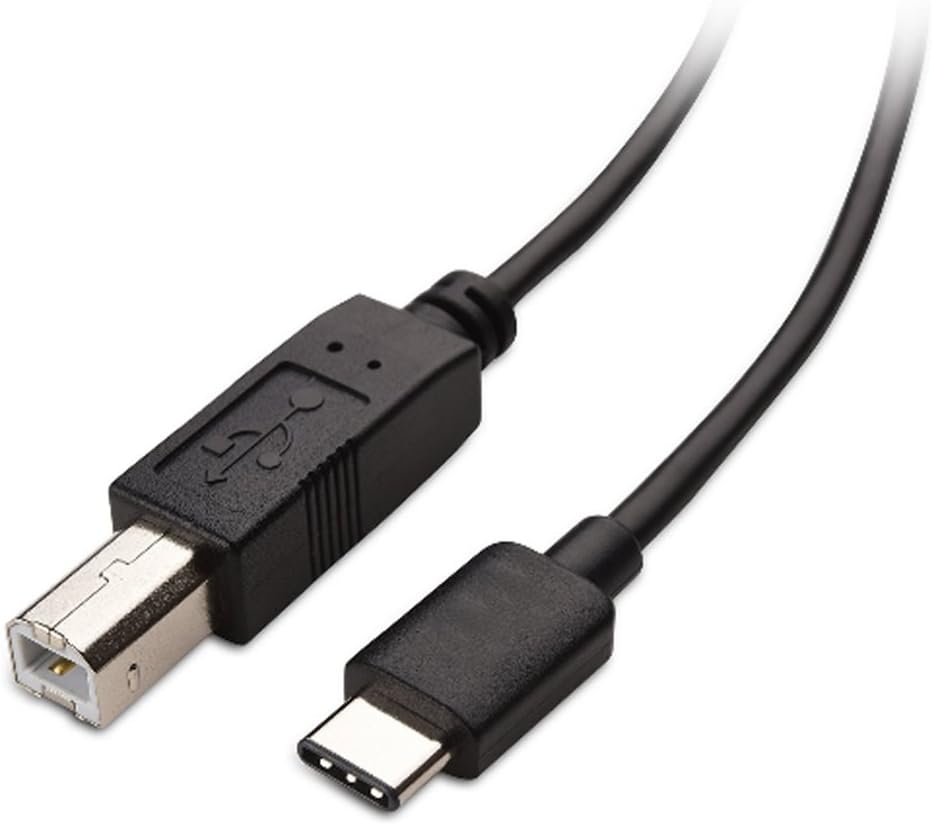 Hentek 3.1 USB Type C (USB-C) To Type B USB 2.0 Male 1Pack 6ft/1.8m Reversible Design Hi-speed Micro Data Cable For Printer Scanner Macbook And Other Type-C Supported Devices (Type-C/BM) (Black)