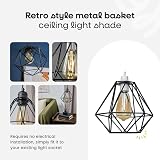 MiniSun Retro Black Metal Basket Ceiling Light Shade 23.5cm view 2