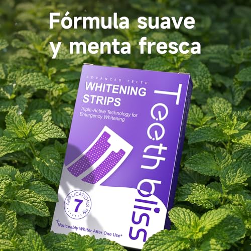 Teethbliss Tiras Blanqueadoras Dientes Moradas: Blanqueador Dental Morado, 7 Tratamiento Efecto Rápido Eliminar Café, Vino, Tabaco Manchas, Seguro Esmalte, Blanqueamiento para Bodas, Citas Trabajar