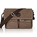 Daosen Vintage Canvas Large Unisex Messenger Sling Bag Casual Sport Shoulder Bag Messenger Bag Everyday Satchel Bag Brown