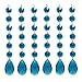 Poproo Teardrop Pendants Octagon Crystal Glass Beads Pendant for Chandelier Lamp Curtain Decor, 6-Pack (Peacock Blue)