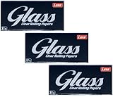 Glass All Natural 1.25 Clear Cigarette Rolling Papers, 3 Packs of 50