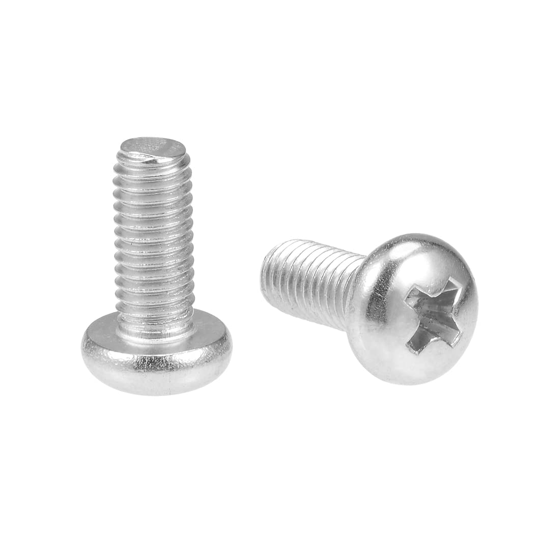 sourcing map M5x12mm Machine Screws Pan Phillips Cross Head Screw 304 Stainless Steel Fasteners Bolts 20Pcs — image 1