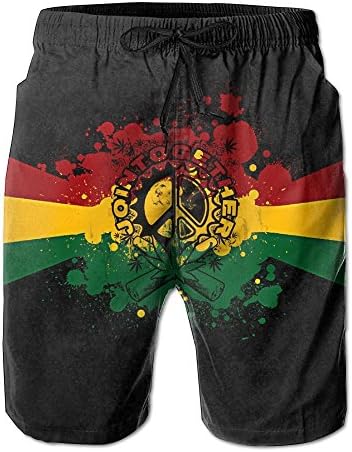 NiiwxcS Men's Jamaican Reggae Summer Beach Board Shorts Quick Dry Casual Breathable Trousers