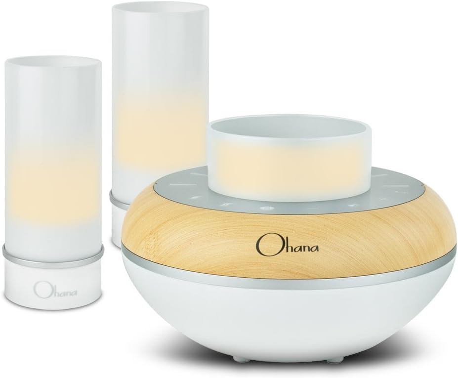 Bem Ohana Twilight Kit, 3 Piece Water Resistant Bluetooth Speaker with Built-in LED Candle Light