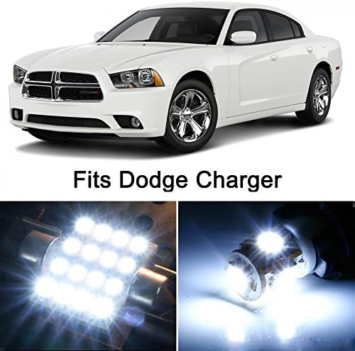 19 x Premium Xenon White LED Lights Interior Package Upgrade for Dodge Charger (2007-2016)