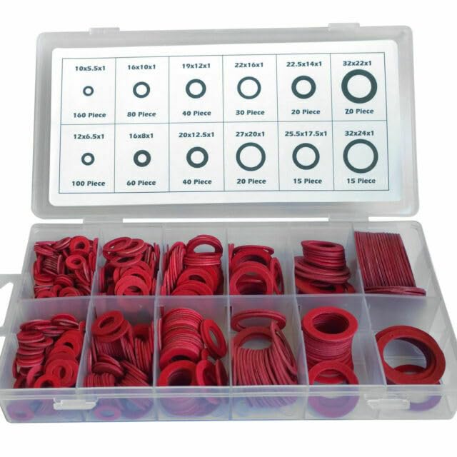 hep® 600pc Fibre Washer Set - Assorted Fibre Seals Various Sizes Sealing Washers