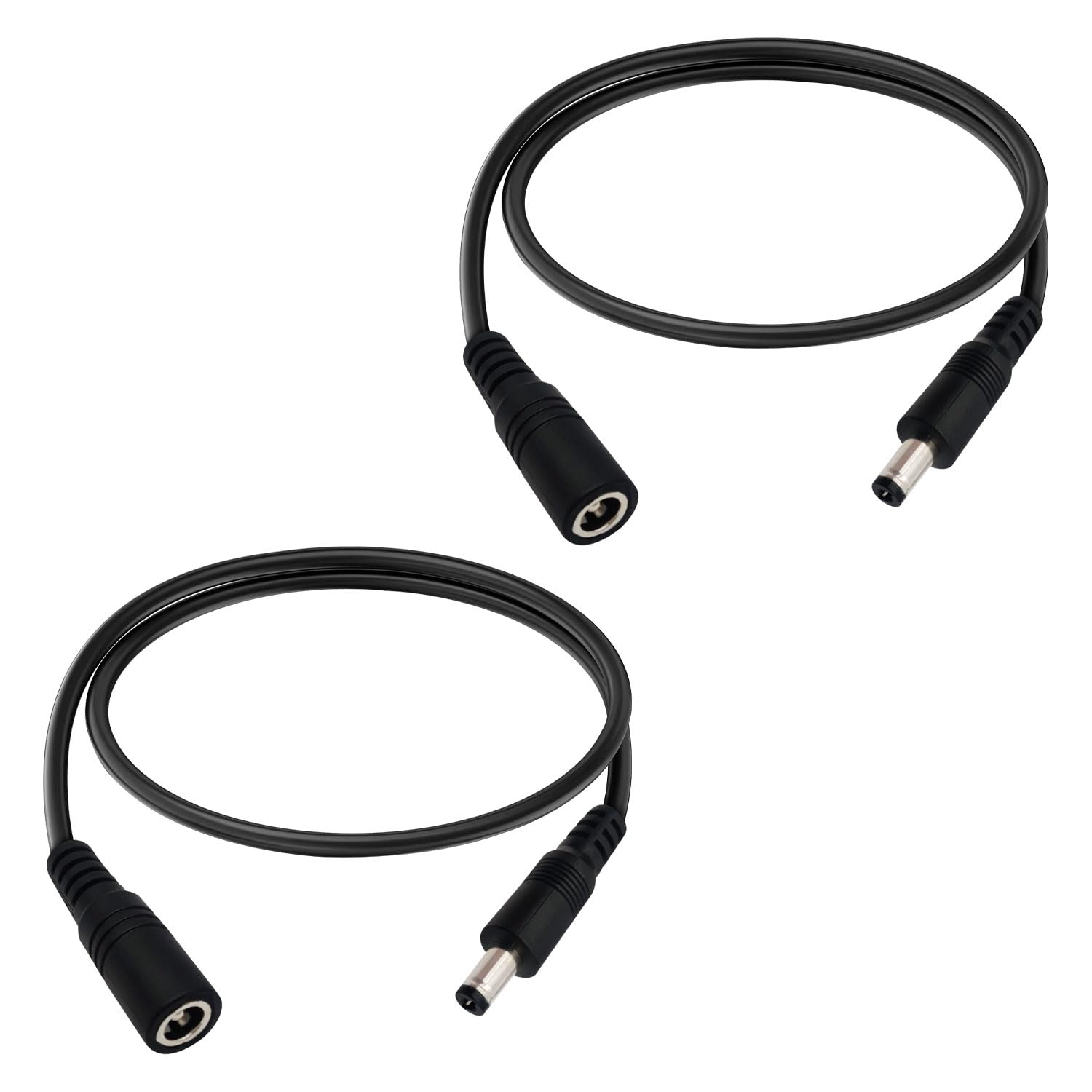 Photo 1 of 1.6FT DC Power Extension Cable 5.5mmx2.1mm 18AWG Male to Female 12V Extension Cable for CCTV Surveillance Camera Router LED Light Ba 2pcs