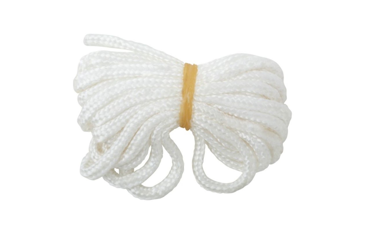 Merriway BH03169 White Nylon Picture Cord, 9 Metre (29.25ft) x 2.5mm, Breakweight 30 Kg (66lb)