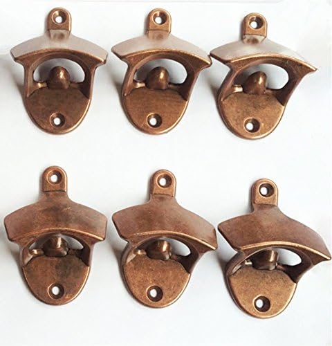 BUYBUYMALL Set of 6 Vintage Brozer Alloy Wall Beer Bottle Bar Wall Openers
