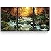 wall26 Canvas Print Wall Art Set Sunlit Autumn Forest Waterfall Ravine Nature Wilderness Photography Realism Rustic Scenic Colorful Multicolor for Living Room, Bedroom, Office - 16