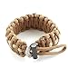 X-Plore Gear Survival Paracord 550 Bracelet with Fire Starter, Tinder, Scraper | Durable Parachute Nylon Snug Fit | Build Shelter, Catch Food | for Emergencies, Traveling (Brown)