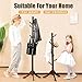 Vlush Standing Coat Rack,Wooden Coat Hat Tree Coat Hanger Holder Coat Hook Entryway Hall Tree with Solid Rubber Wood Base for Coat,Hat,Clothes,Scarves,Handbags,Umbrella-(8 Hooks,Brown)
