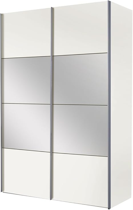 Express Mobel 49130 070 Schwebeturenschrank 150 X 216 X 68 Cm Polarweiss Spiegel Amazon De Kuche Haushalt