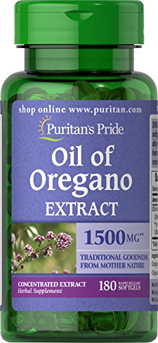 Puritan's Pride Oil of Oregano Extract 1500 mg, Oregano Oil Pills with Antioxidant Phytochemicals, 180 Rapid Release Softgels