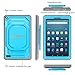 Fintie Shockproof Case for All-New Amazon Fire 7 (7th Gen, 2017 Release) - [Tuatara Magic Ring] [360 Rotating] Multi-Functional Grip Stand Protective Carry Cover w/Built-in Screen Protector, Blue