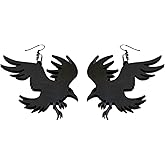 Gothic Earrings Vintage Raven Earrings for Women Punk Style Black Red Crystal Crow Earring Mystic Raven Costume Goth Jewelry as Valentines Day Outfit Party Gifts Womens Halloween Costumes 2026